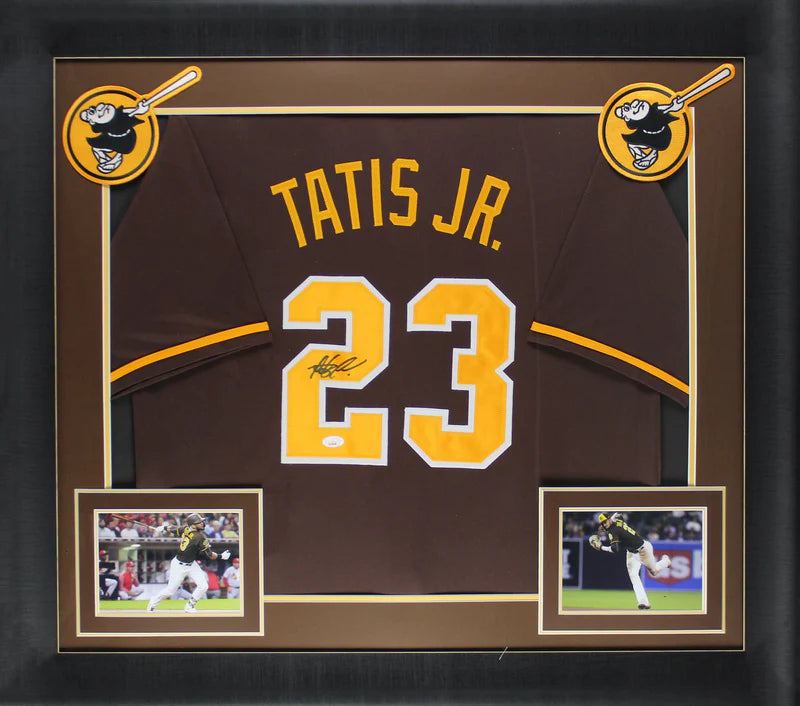 Fernando Tatis Jr Signed San Diego Padres Framed Baseball Jersey with JSA COA
